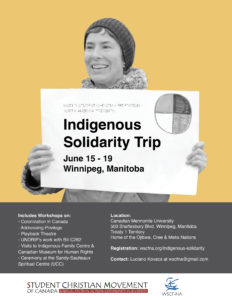 Indigenous Solidarity Trip Poster June 15-18 Winnipeg