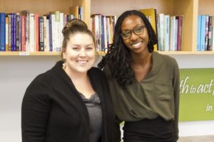 2017 - 2018 public justice interns Sarah DelVillano and Deborah Mebude